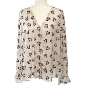 LOFT Floral Georgette Blouse Women’s XL